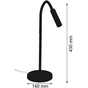 Lampe à poser LED Rocco nickel mat bras flex noir