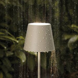 Lampe de table LED rechargeable Nuindie mini, ronde, USB-C, beige dunaire