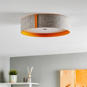 Lara felt - Plafonnier LED en feutre gris-orange