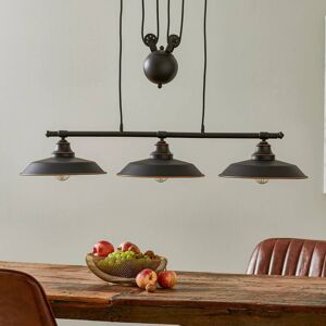 Suspension Iron Hill, noire, 3 lampes