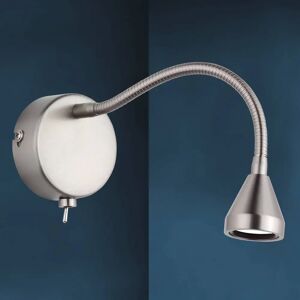 Applique murale LED Mini, bras flexible, nickel, 3.000K