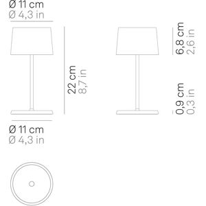 Olivia mini 3K Lampe de table à accu orange