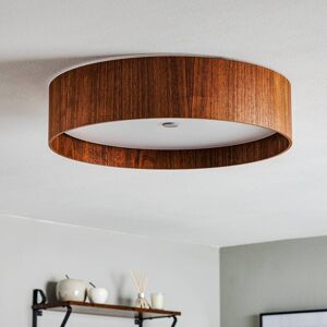 Plafonnier LED LARAwood L, noyer, Ø 55 cm