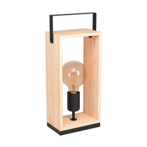 EGLO Lampe à poser Famborough à cadre en bois clair - Publicité