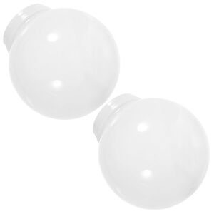SEWACC 2Pcs Lampadaire Acrylique Globe Avec 3. 15 Pouces Cou Fileté Blanc Abat-Jour Rond En Plastique Lumière Extérieure Globe Cou Plafonnier Couvre - Publicité