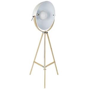 DRW Lampe sur Pied en Bois et métal avec trépied et Spot en Blanc et Marron 65 x 65 x 160 cm - Publicité