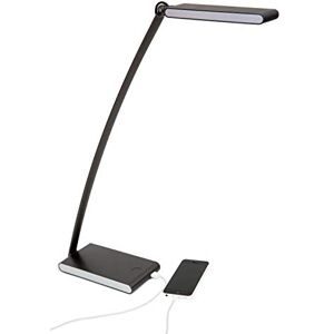 ALBA - LEDTOUCH Lampe LED Orientable de Bureau chargeur Qi intégré + Port USB Tactile avec Variateur d'Intensité Luminosité Ajustable Noir Design français - Publicité