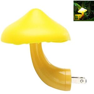 floatofly Capteur De Contrôle De La Lumière LED Veilleuse, 0.5W 220V Champignon LED Veilleuse Prise Murale Lampe Chambre Décor Rêve Lit Lampe Jaune - Publicité