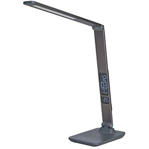 ALBA LEDVIVA N Aluminium + ABS Lampe de bureau LED avec port USB Intégré + Multifonction, Gris Anthracite - Publicité