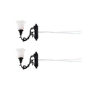 Amagogo 2 pièces lampadaires miniatures lampe ornement jouet accessoire 1:12 Vintage applique modèles meubles maison de poupée LED appliques, Style f - Publicité