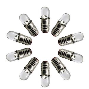 Ruiandsion Lot de 10 ampoules LED E5 12 V Blanc E5 E5.5 Base à vis Mise à niveau pour feux de trains miniatures - Publicité