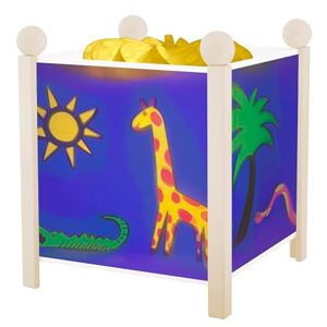 Trousselier La Jungle Veilleuse Lanterne Magique Idéal Cadeau Enfant Dessin animé Lumière rassurante Couleur Bois Blanc Ampoule 12V 10W inclue Prise Elec. EU - Publicité