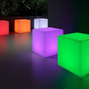 La Vida en Led Cube lumineux avec lumière LED 40 cm, changement de couleur, sans câbles. Publicité