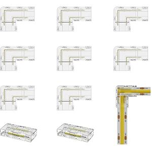 Persistence Connecteur COB 8 Mm 8 Connecteurs en Forme de L/Coin, 2 Connecteurs Sans Espace pour les Bandes Lumineuses LED COB, PAS pour les Bandes Lumineuses 10 Mm - Publicité