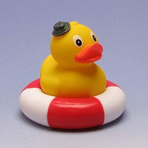 Duckshop Boutique de Duck I Lampadaire de canard de bain canard de bain avec chapeau en anneau de natation I I H : 8 cm - Publicité