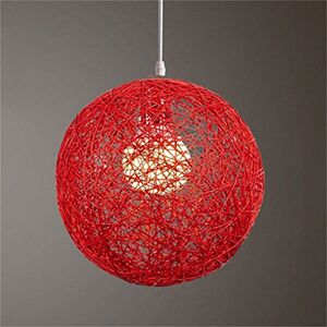 WEJIUAFB Lustre Abat-jour Boule de Rotin Rotin Simple Tissé à la Main Bambou Lustre Abat-jour Abat-jour Accessoires Décoration Chambre Cuisine Salon Bar Suspension Lumière, Diamètre 15 - Publicité