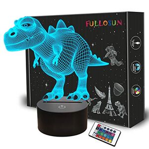 FULLOSUN Veilleuse pour enfants dinosaure T-rex 3D veilleuse lampe de chevet 16 couleurs changeantes avec télécommande, jouets de cadeau d'anniversaire pour enfant bébé garçon - Publicité