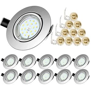 Tofisr Spot LED Encastrable Orientables,230V Blanc Chaud 2700K,5W(Equivalente 50W) 600lm GU10 Plafonnier Encastré,Rond Nickel Brossé Métal Cadre,30°orientable 120°d’éclairage,Non-Dimmable-Lot de 10 - Publicité