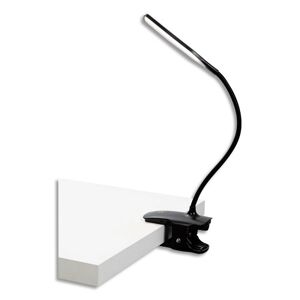 Alba Lampe ss fil LEDCLIP ABS, silicone 3 niveaux d'intensité Tête:15x3 cm Bras:26 cm Base:12x6 cm. Noire