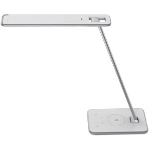 Unilux Lampe LED Jazz Blanche, interrupteur tactile, port USB, chargeur, Tête 35 cm H47 cm Socle 12x20 cm