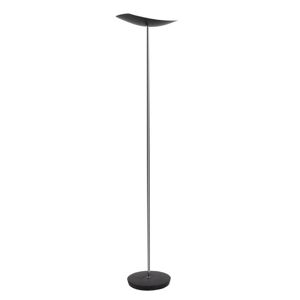 Alba Lampadaire LED acier. 30W, 3500lmn, 3000K, 25000h. Interrupteur avec variateur. H188 cm Chrome/Noir - Publicité