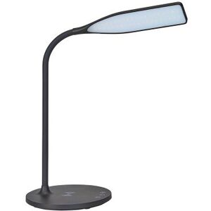 Alba Lampe LED Smart Noir en ABS. Tête L24 cm, bras H35 cm, socle D17 cm