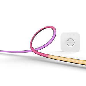 HUE Lumière connectée Philips Hue, Kit Lightstrip PC 24-27+Pont Transparent / rouge - Publicité