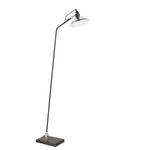 ZAGO Lampadaire metal noir et verre Desk