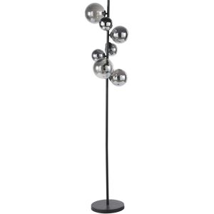 Maisons du Monde Lampadaire 7 globes en verre fumé et métal noir H155 Noir 31x155x31cm