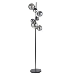 Maisons du Monde Lampadaire 7 globes en verre fumé et métal noir H155