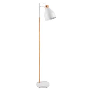 Maisons du Monde Lampadaire en hévéa et métal blanc Blanc 0x140cm