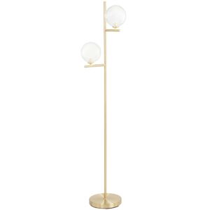 Maisons du Monde Lampadaire en métal doré et globes en verre H152