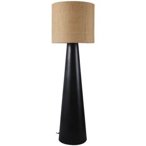 Maisons du Monde Lampadaire en métal noir et abat-jour en jute H149 Beige 46x149x46cm