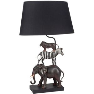 Maisons du Monde Lampe animaux sauvages et abat-jour noir