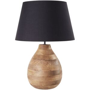 Maisons du Monde Lampe boule en manguier et abat-jour noir Beige 48x69x48cm