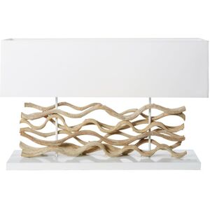 Maisons du Monde Lampe en bois flotté et abat-jour blanc Blanc 83.5x54x22cm