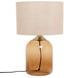 Maisons du Monde Lampe en verre souffle ambre et abat-jour beige