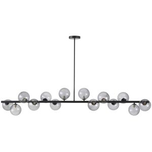 Maisons du Monde Suspension 14 globes en verre fume et metal noir