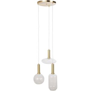 Maisons du Monde Suspension 3 abat-jour en verre et metal dore