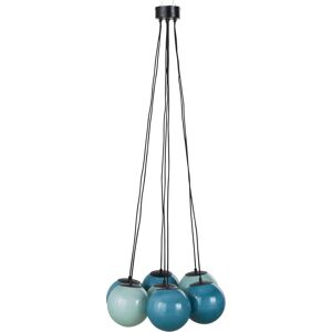 Maisons du Monde Suspension 7 globes en verre bleu opaline