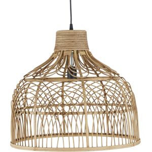 Maisons du Monde Suspension en rotin tressé et métal noir Beige 50x45x50cm