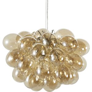 Maisons du Monde Suspension multi-globes en verre ambré et métal doré D49