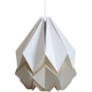 Tedzukuri Atelier Suspension origami bicolore en papier taille M Beige 25x29x25cm