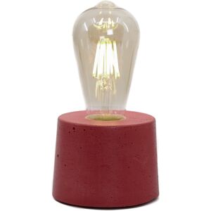 Junny Lampe cylindrique en beton rouge fabrication artisanale