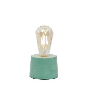 Junny Lampe cylindrique en beton turquoise fabrication artisanale