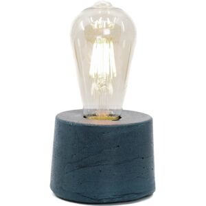 Junny Lampe cylindrique en beton bleu petrole fabrication artisanale