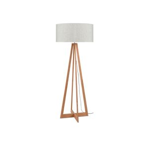 Good & Mojo Lampadaire bambou et lin naturel gris H127cm Beige 60x158x60cm