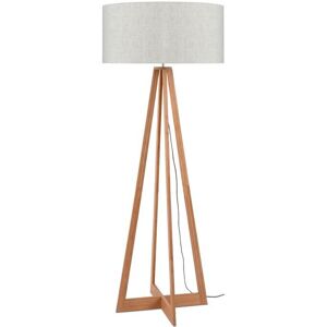 Good & Mojo Lampadaire bambou et lin naturel gris H127cm