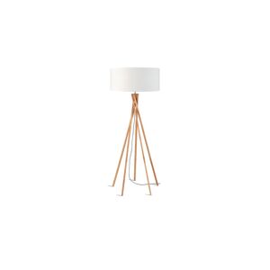 Good & Mojo Lampadaire en bambou et lin blanc H160cm