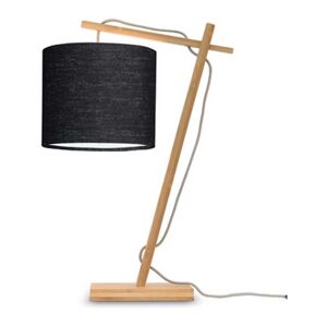 Good & Mojo Lampe de table bambou/lin noir H46cm